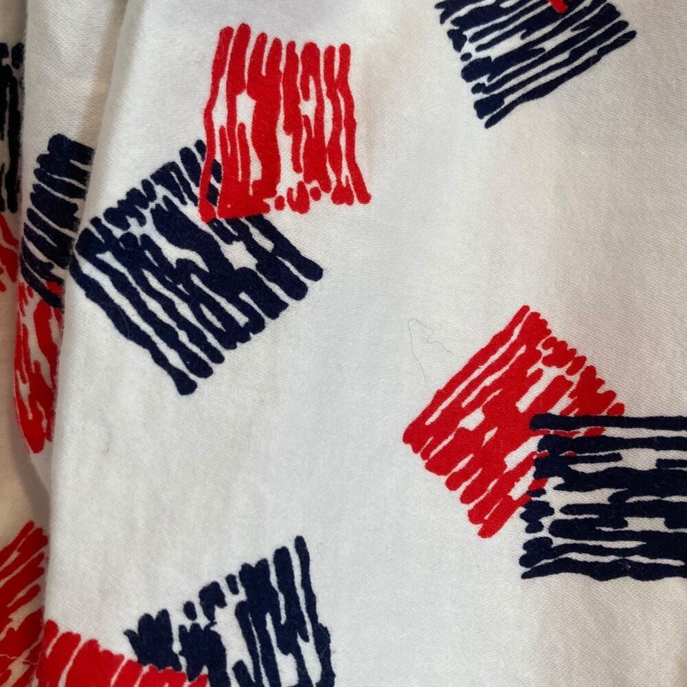 Womens Vintage Hand Made Red White Ruffle 3/4 Sleeve Boat Neck Tunic Top Size XL - Picture 13 of 16